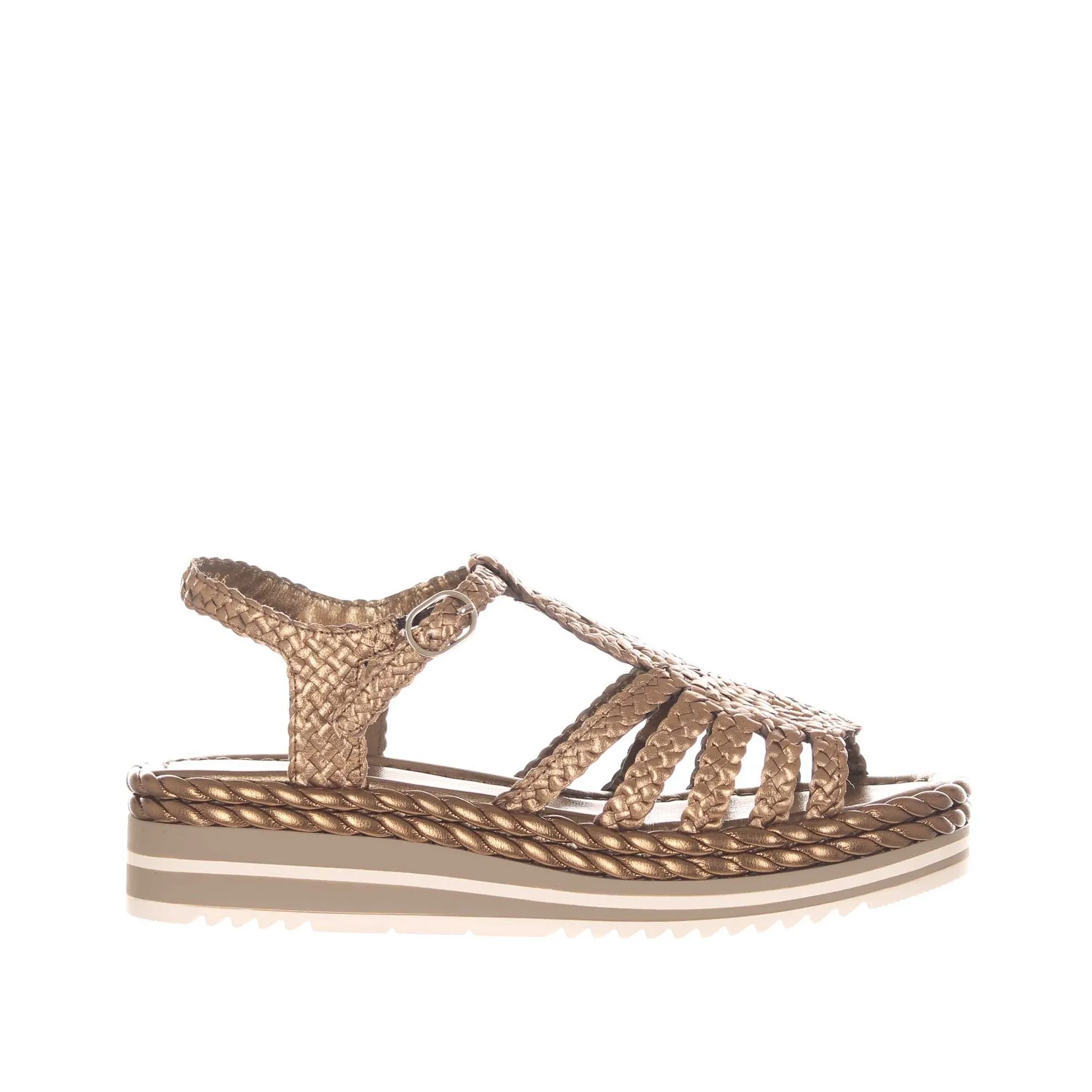 Sandalo milan in pelle intrecciata