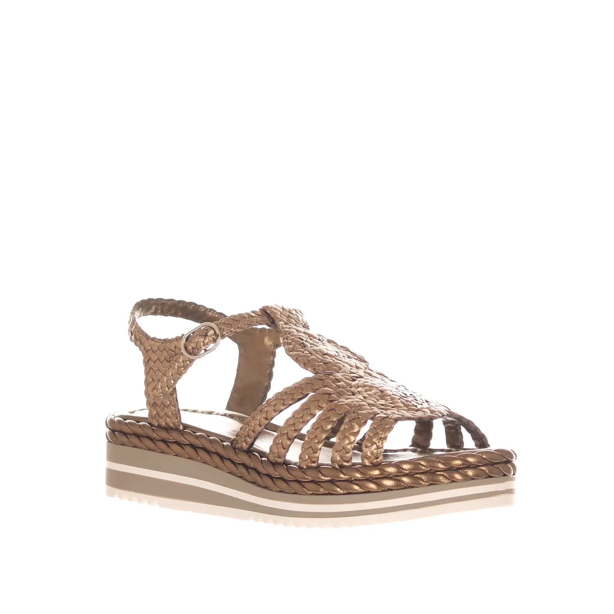 Sandalo milan in pelle intrecciata