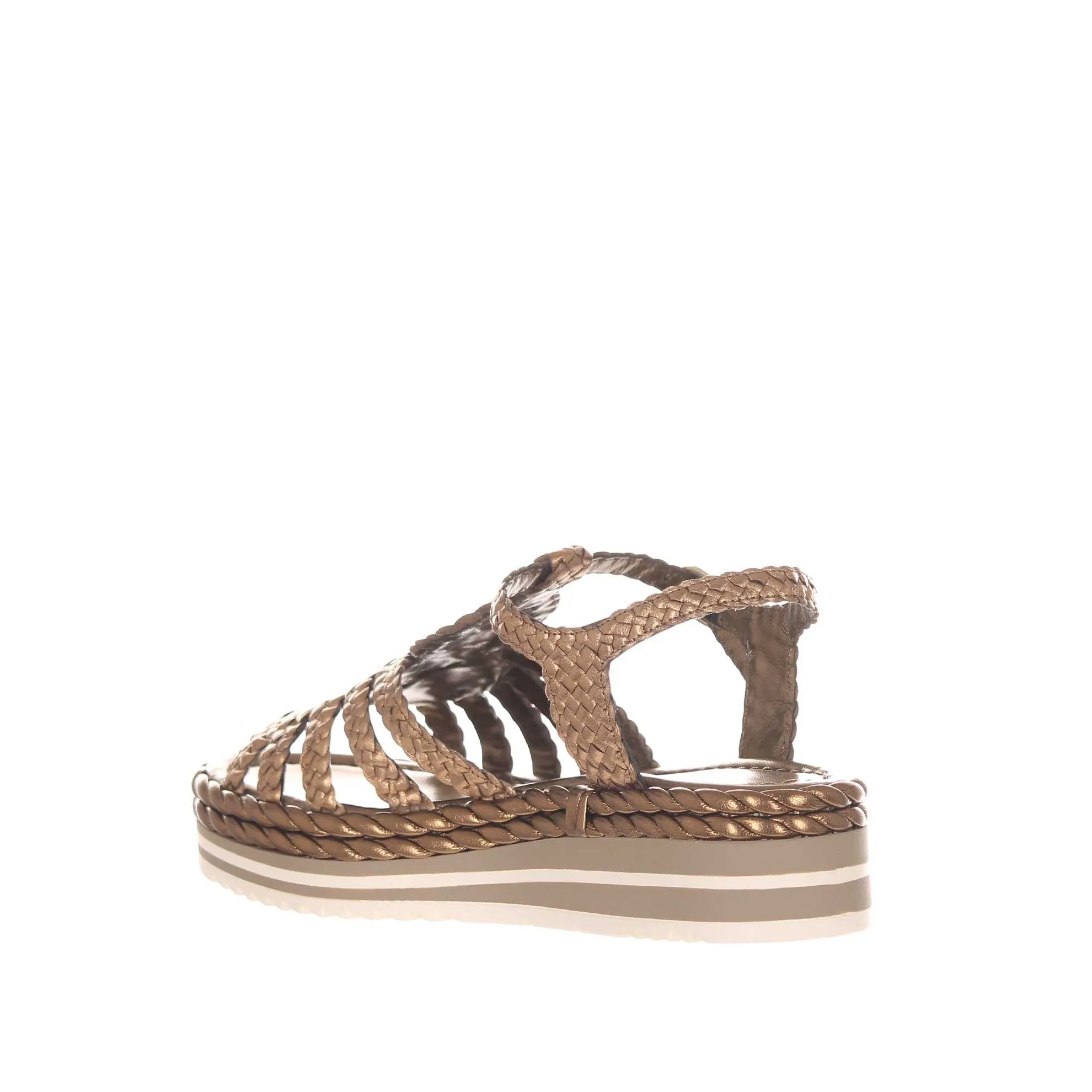 Sandalo milan in pelle intrecciata
