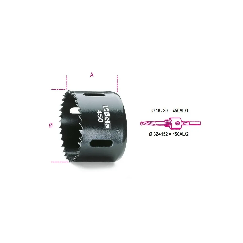 Seghe a tazza in acciaio HSS-Co 8% - Beta 450