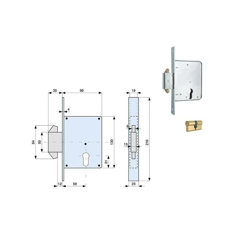 SERRATURE MG ART.561 A DOPPIO GANCIO,Eur 39,62 