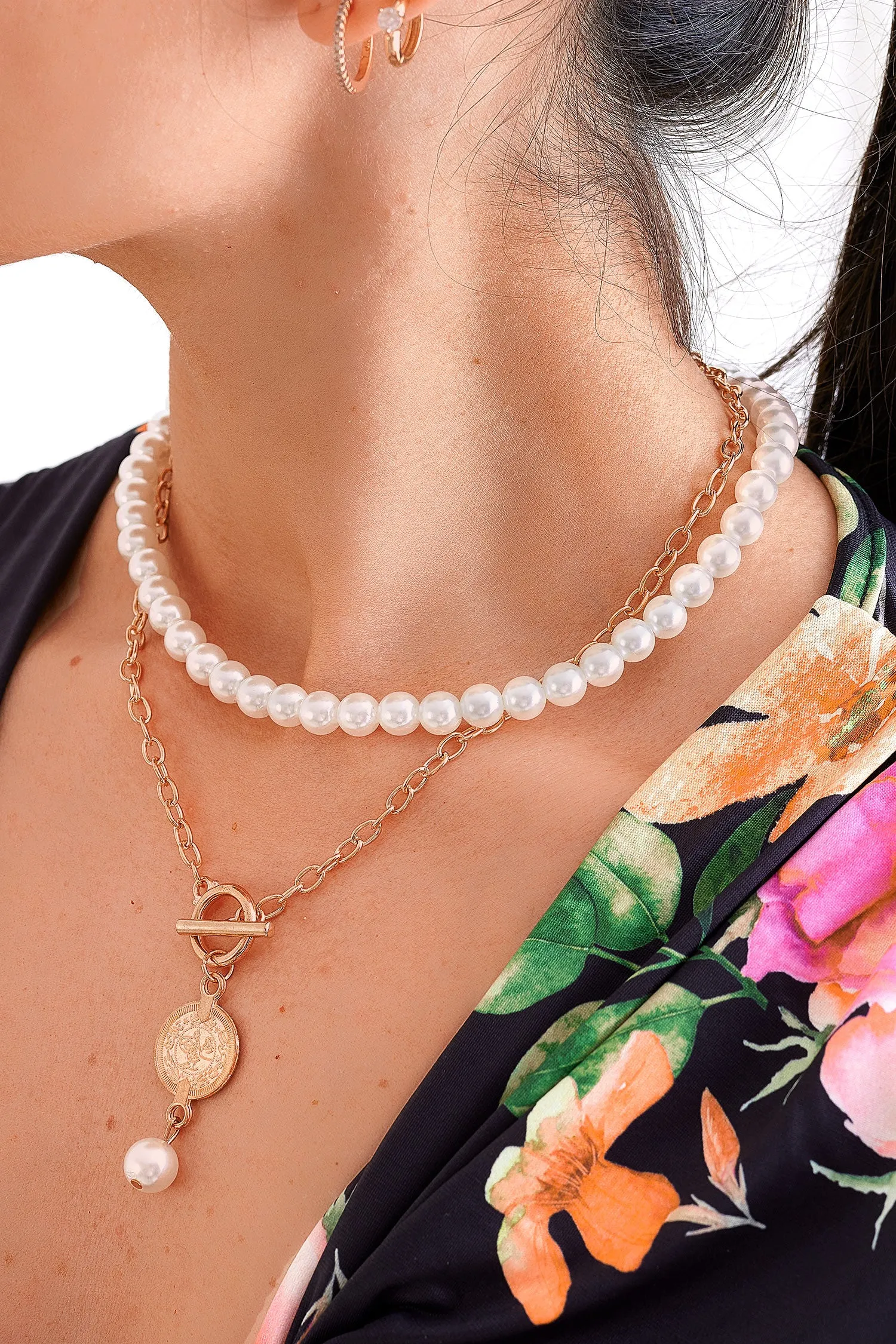 Set collana oro con perle