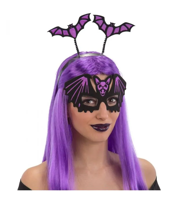 Set pipistrello (maschera e cerchietto)in tessuto rifrangente