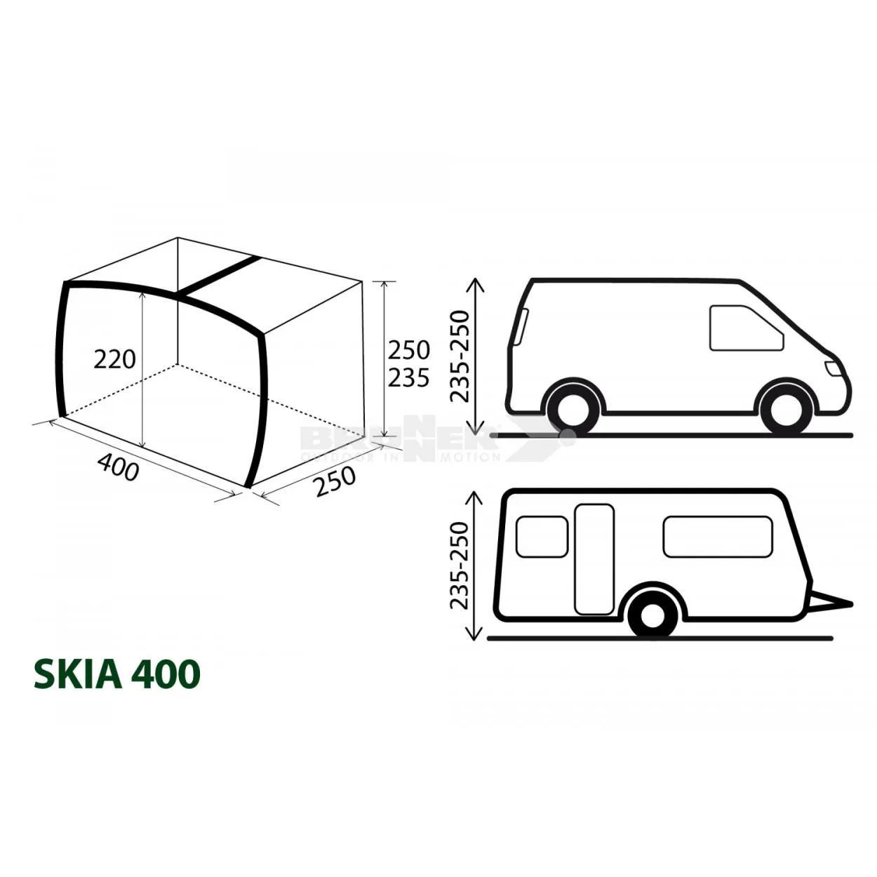 Skia  400 Aerocamping  Brunner Tendalino parasole Gonfiabile roulotte