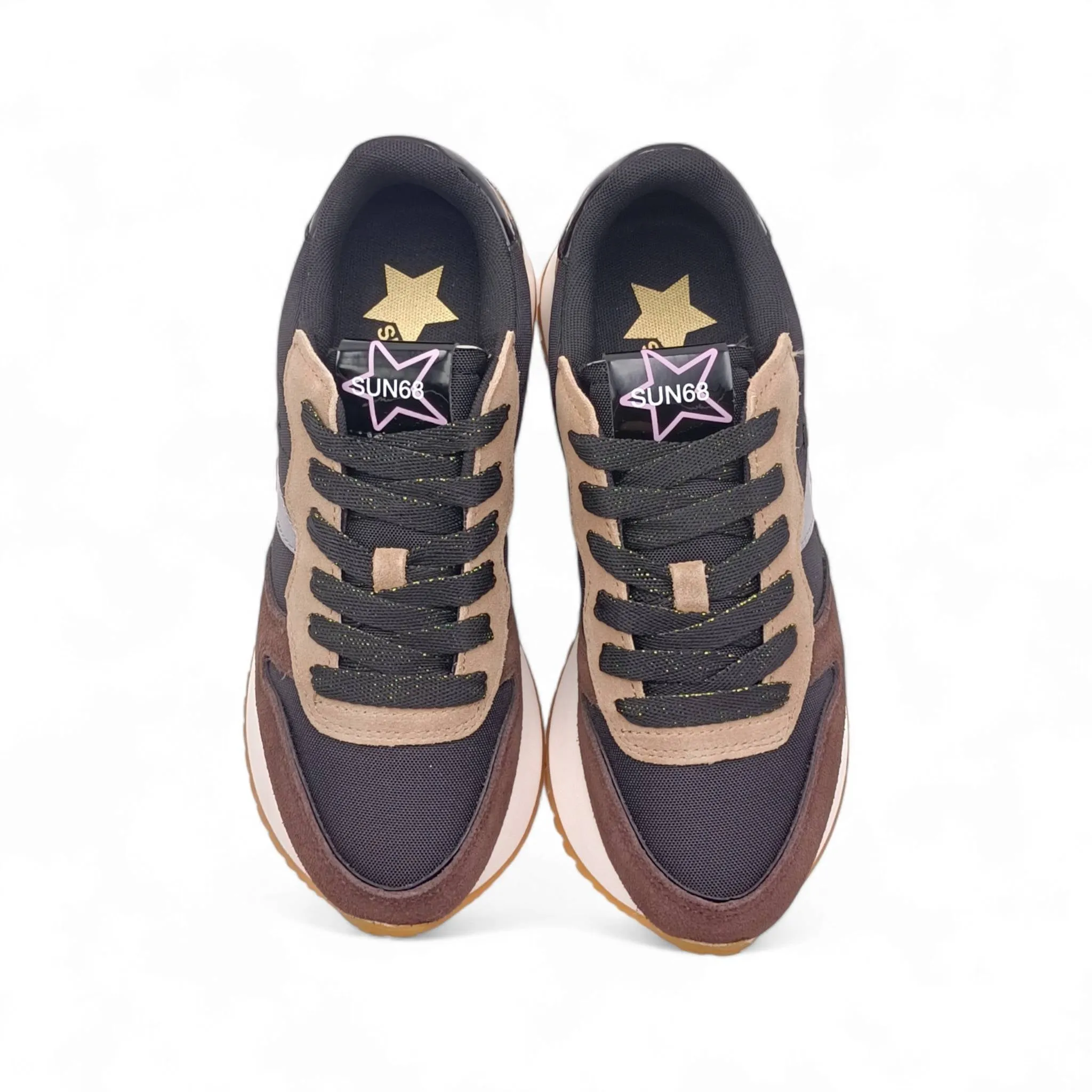 Sneaker Donna sun68 Z44218 big stargirl mix material nero