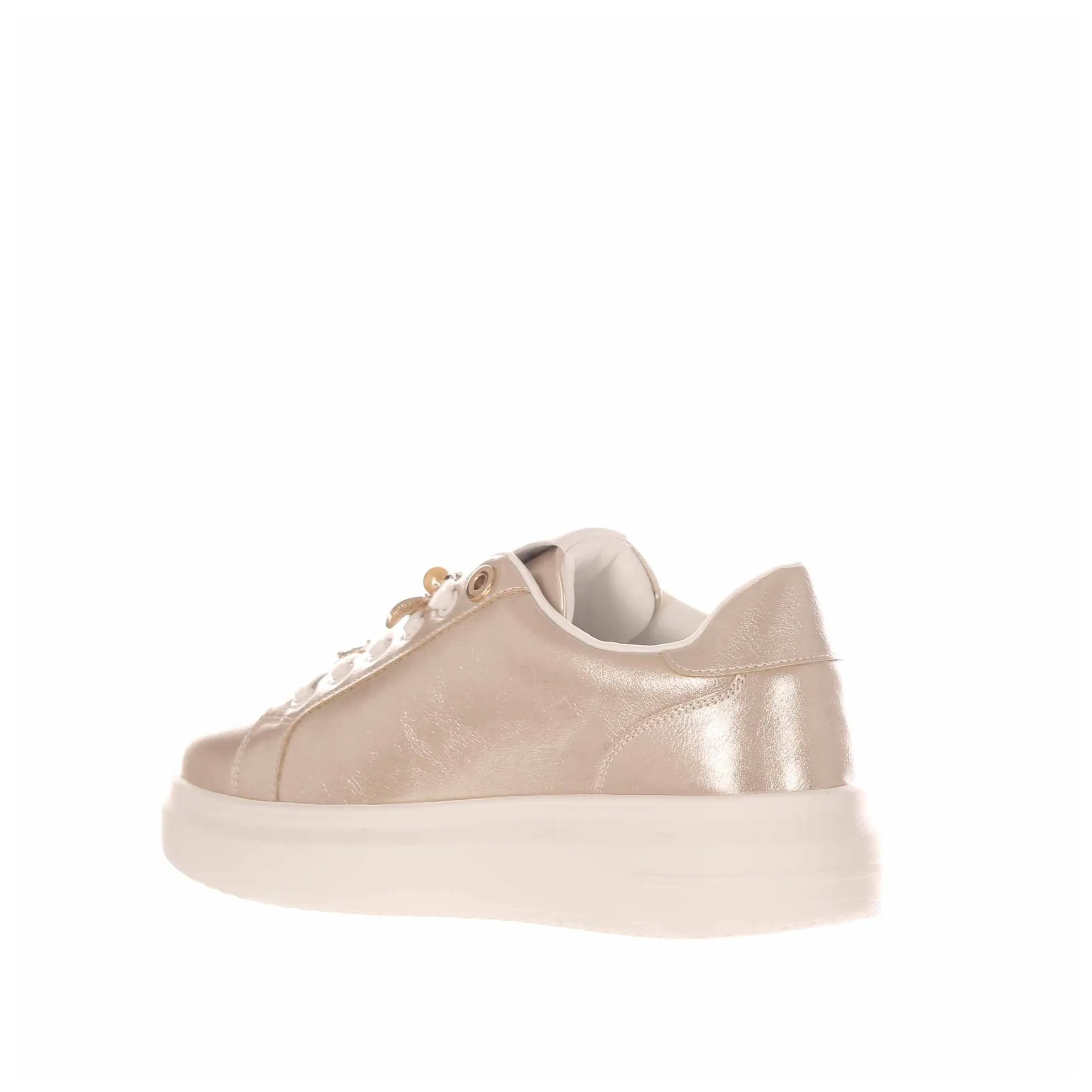 Sneaker in pelle con accessorio gioiello