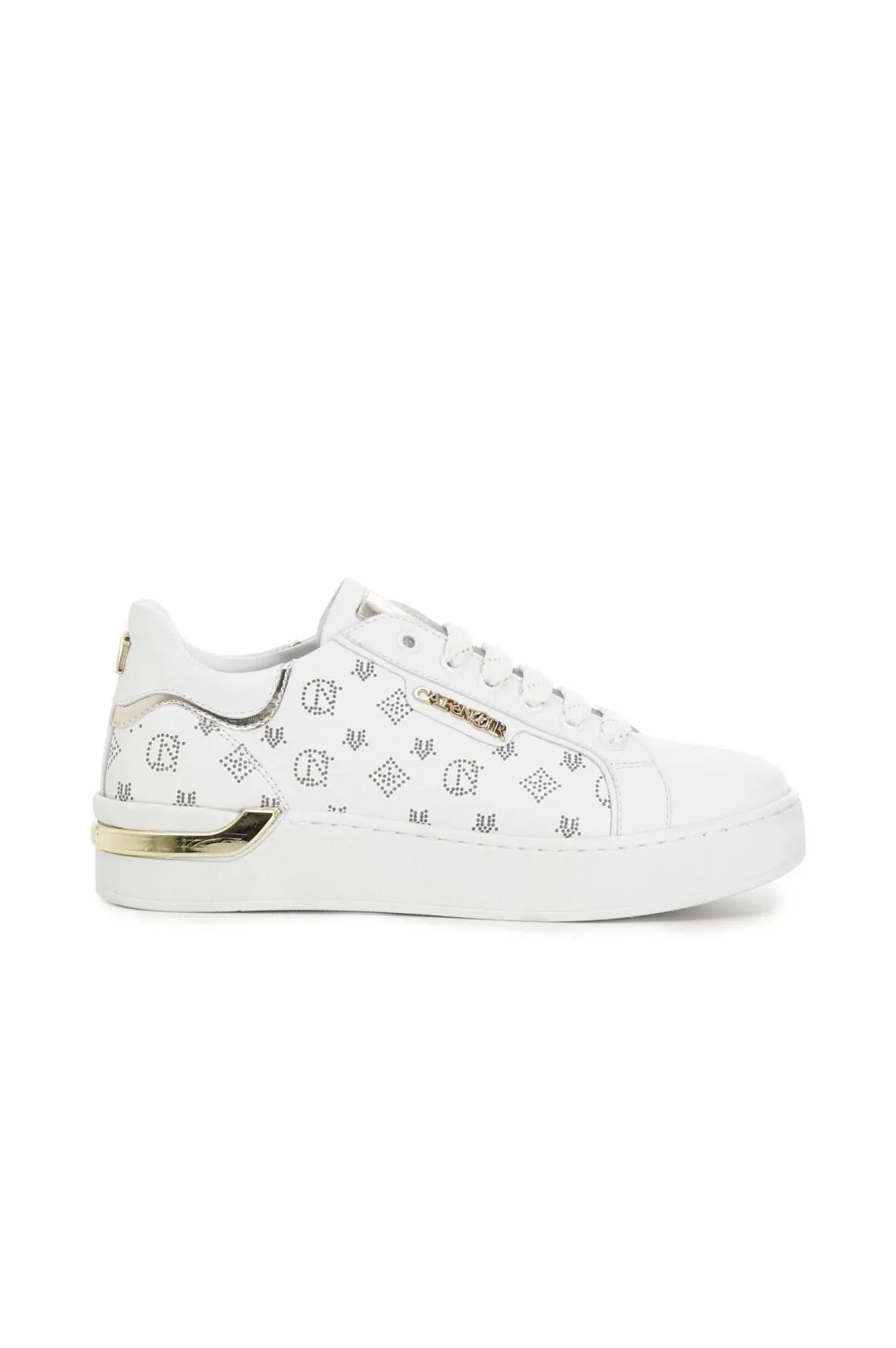 sneakers basse in pelle con microborchie