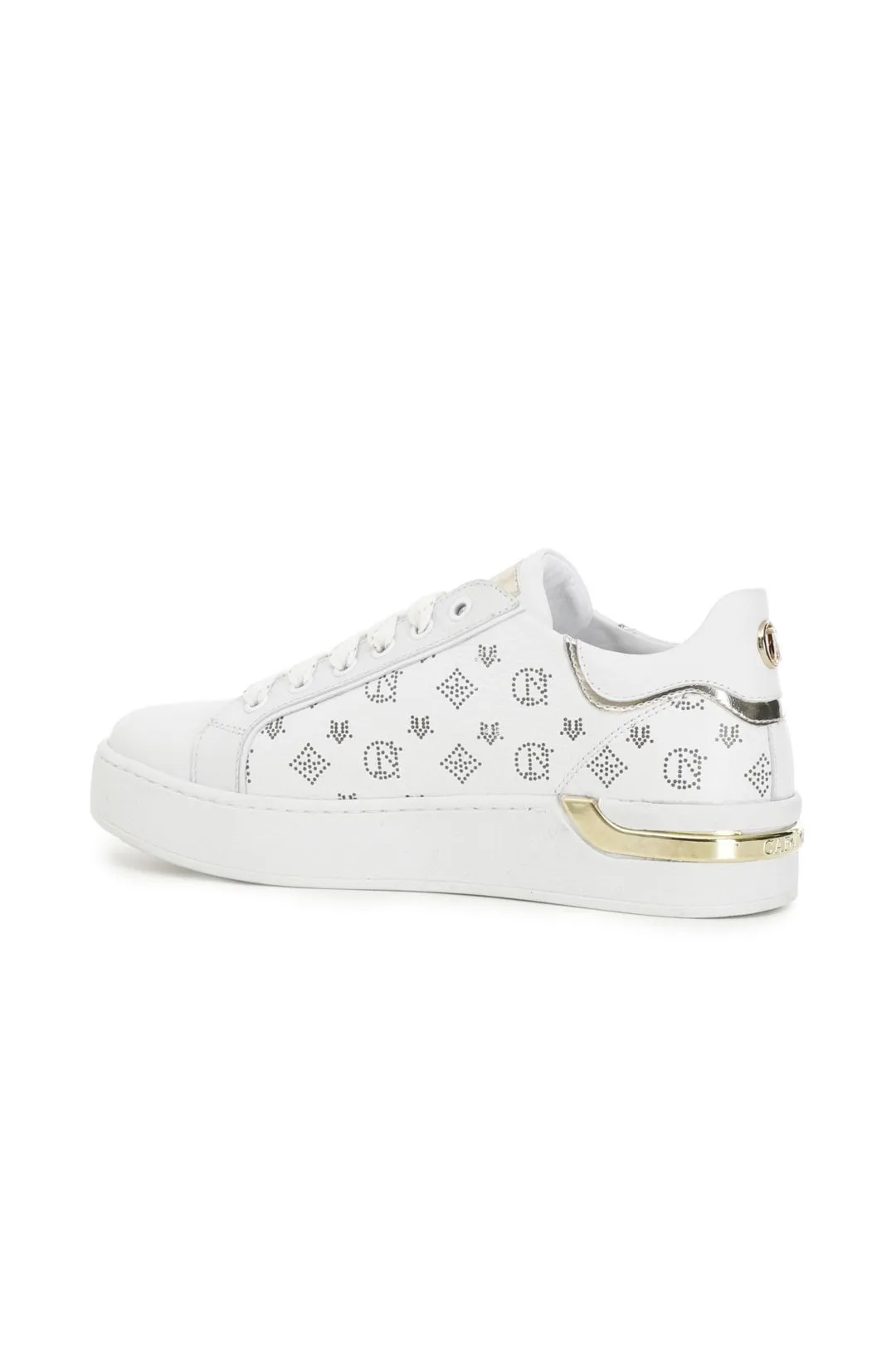 sneakers basse in pelle con microborchie