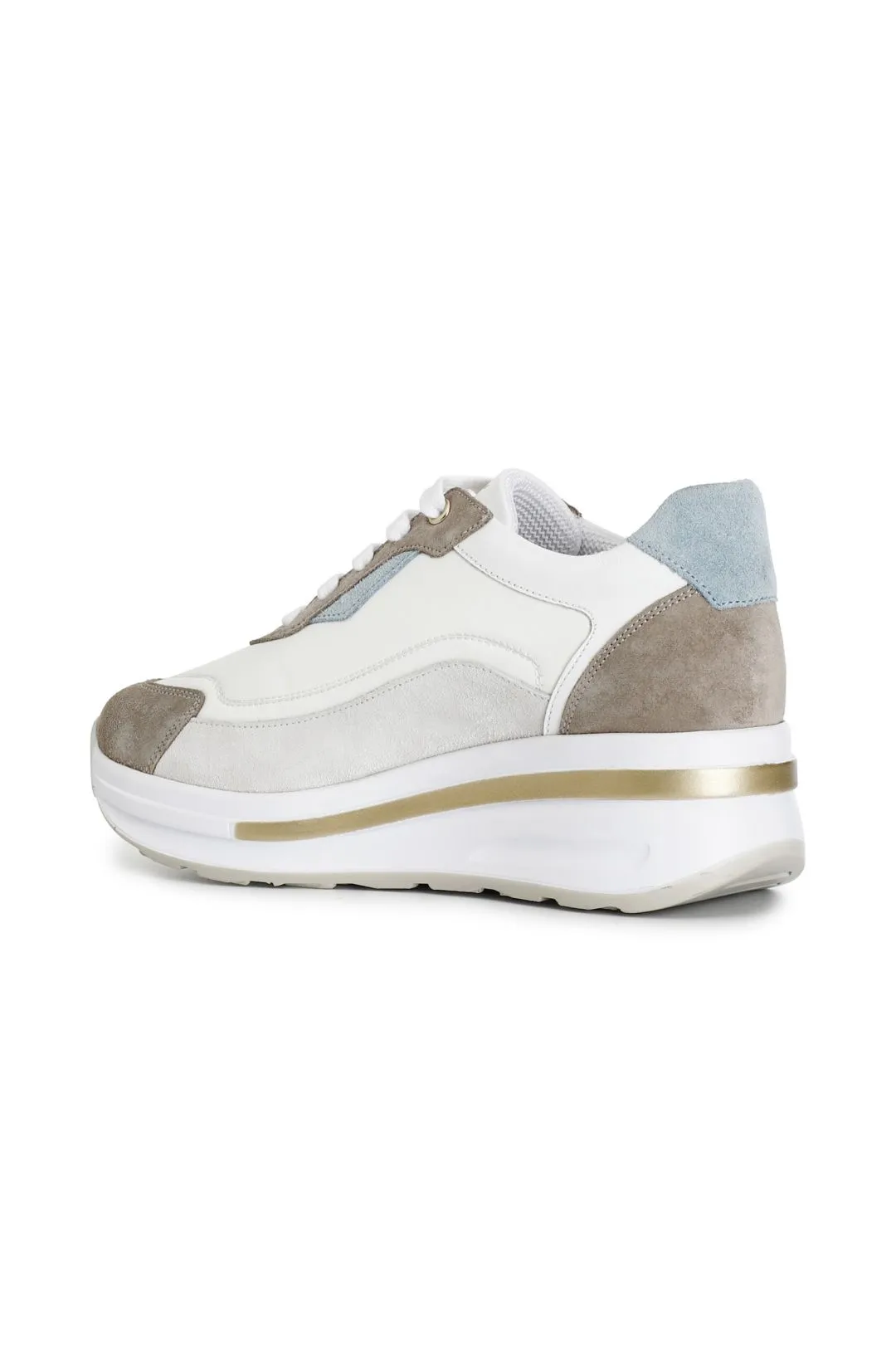 sneakers in pelle scamosciata e tessuto multi sabbia