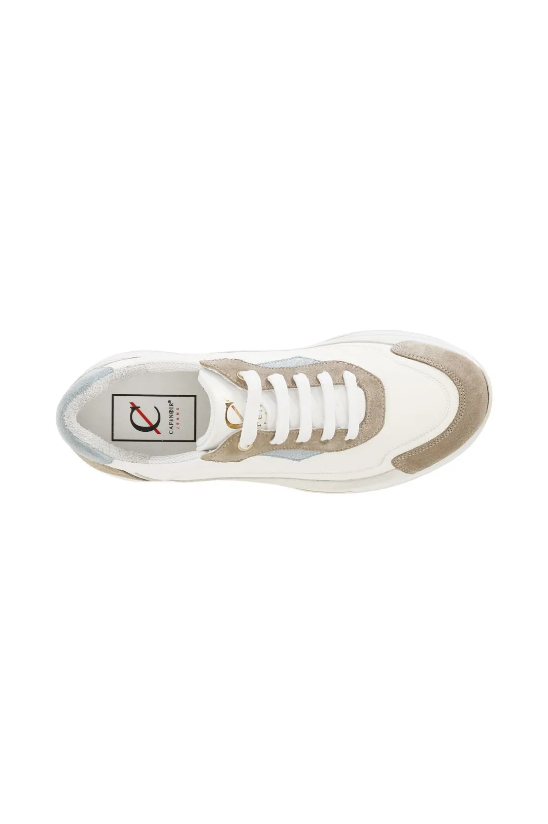sneakers in pelle scamosciata e tessuto multi sabbia