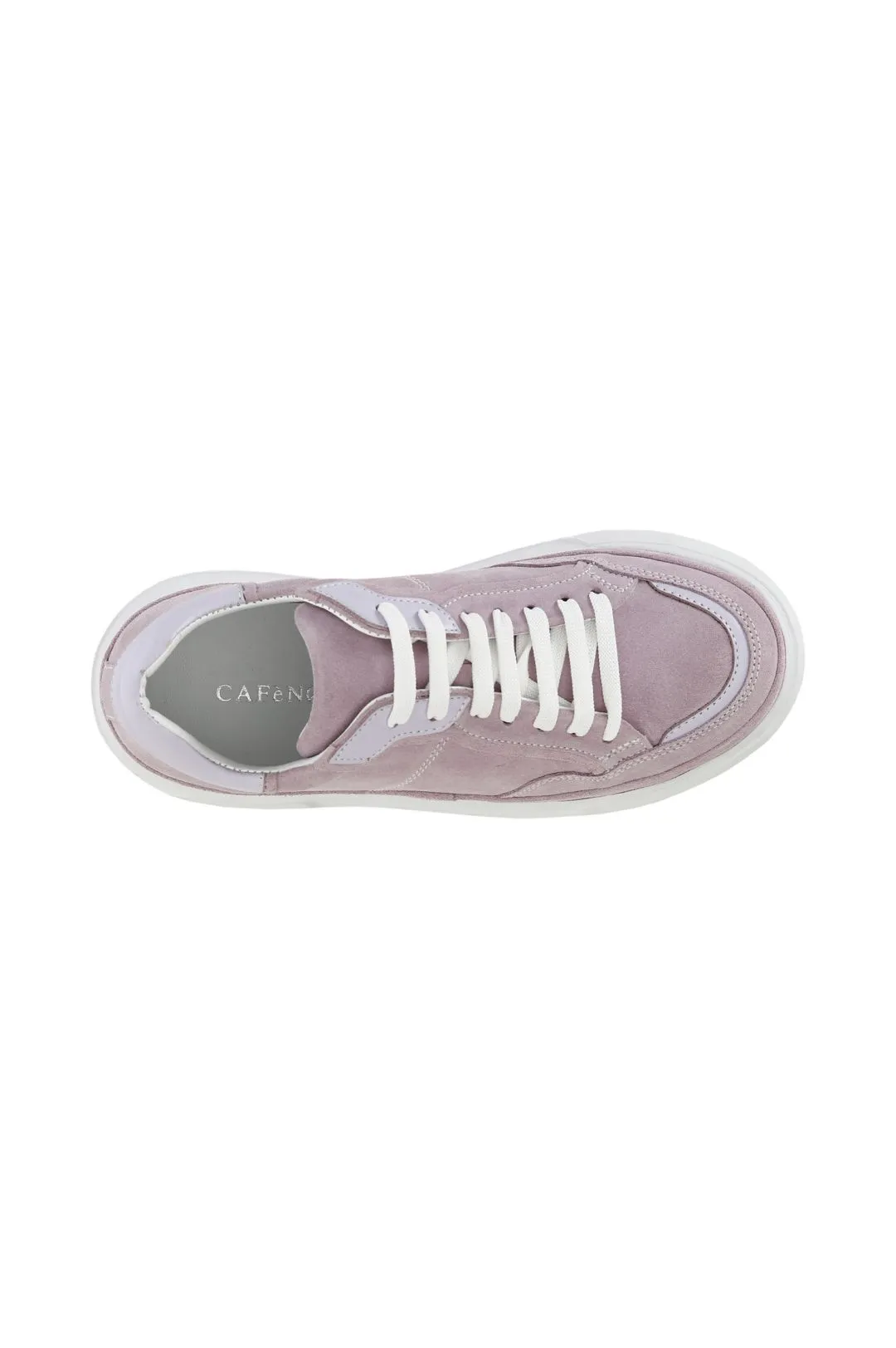sneakers in pelle scamosciata monocolore con suola a cassetta lilla