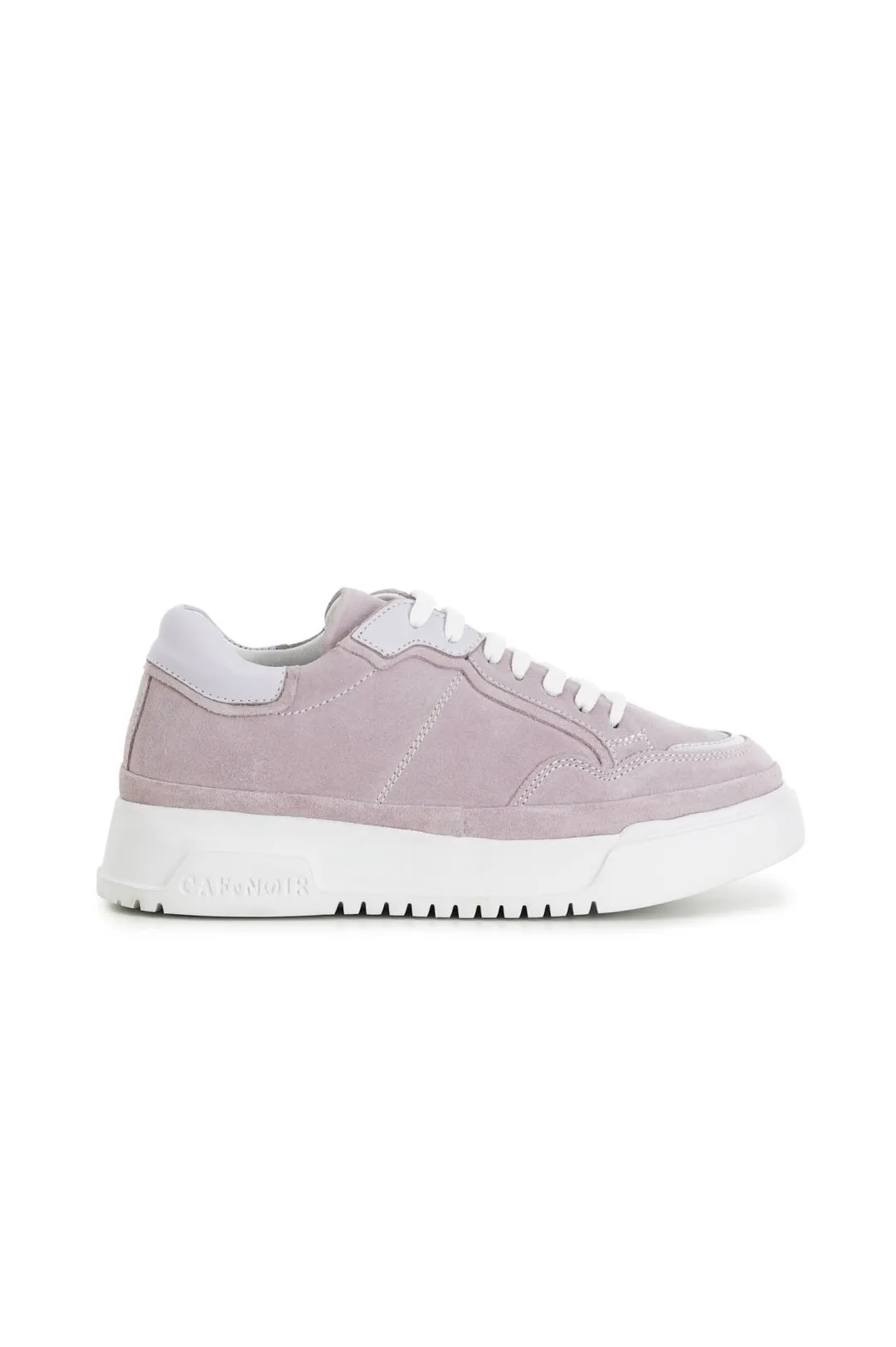 sneakers in pelle scamosciata monocolore con suola a cassetta lilla