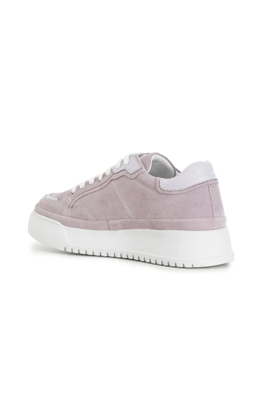 sneakers in pelle scamosciata monocolore con suola a cassetta lilla