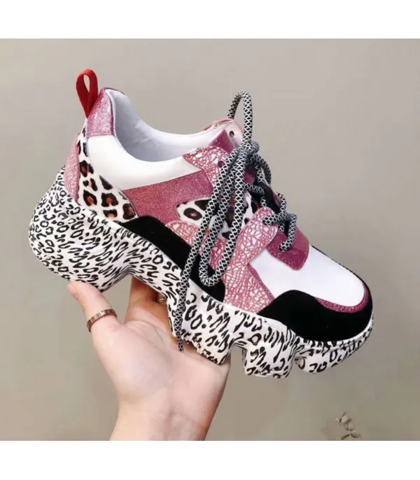 Sneakers platform leopard