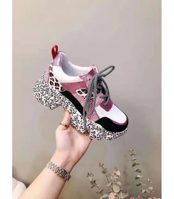 Sneakers platform leopard