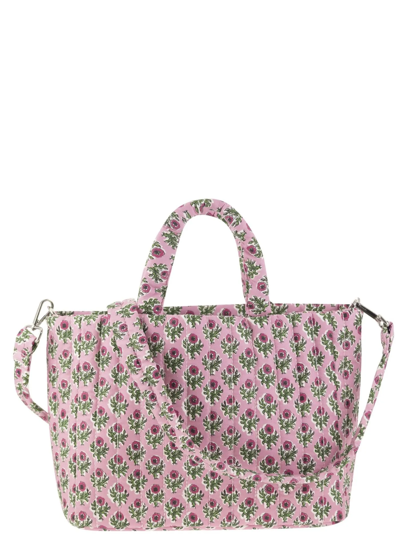 Soft Tote Mid quilted bag with flowers
