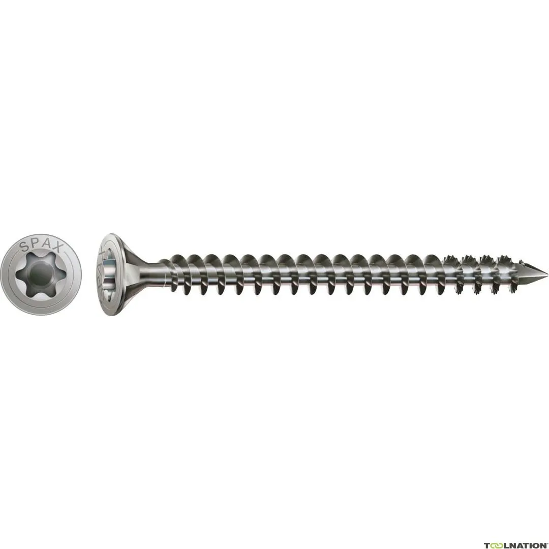 SPAX 1208001204505 Vite universale 12 x 450 mm, testa svasata, T-STAR PLUS T50, filettatura oro, acciaio inox A4 - 25ST