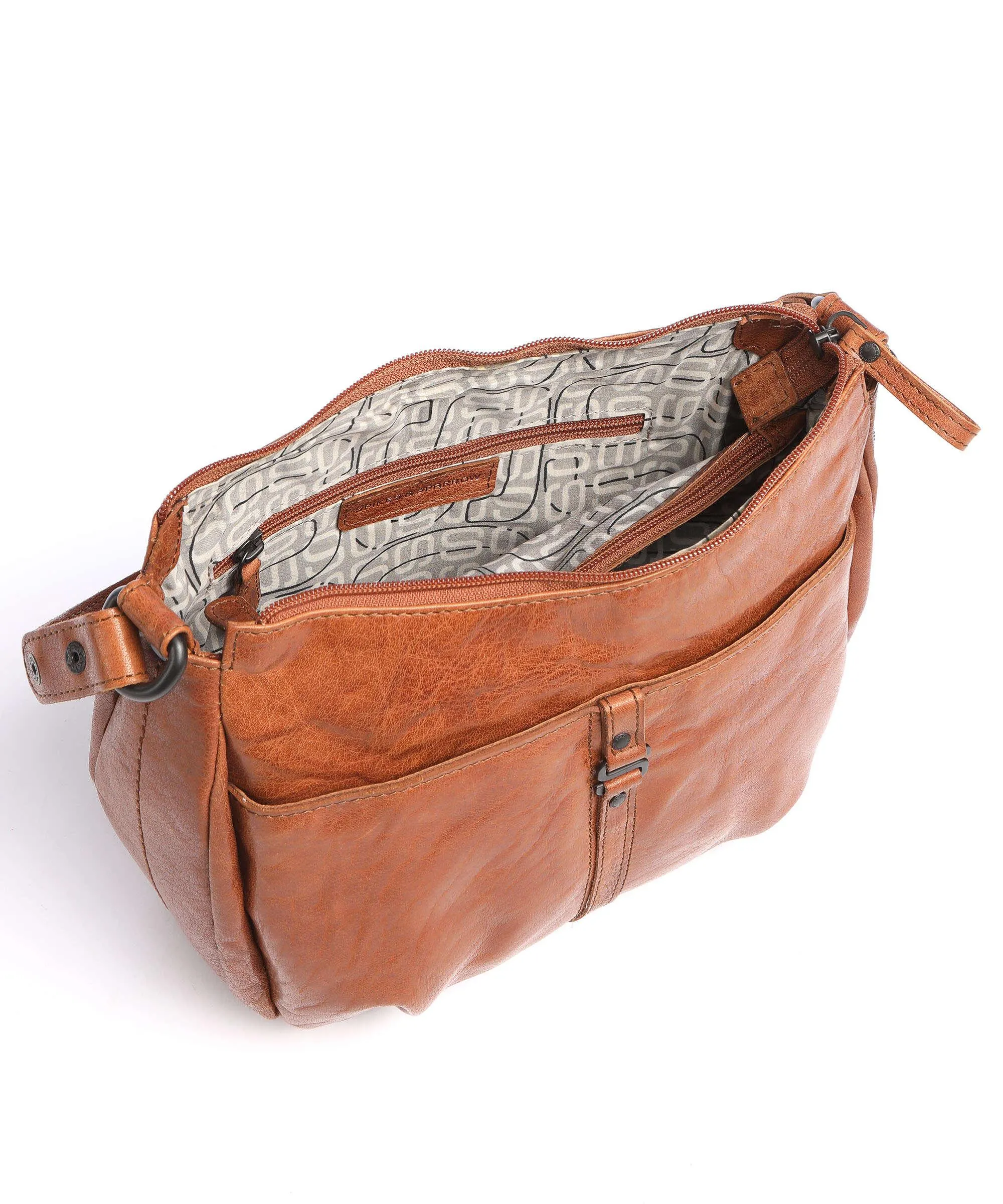  Spikes & Sparrow Bronco Borsa hobo pelle di bufalo cognac  