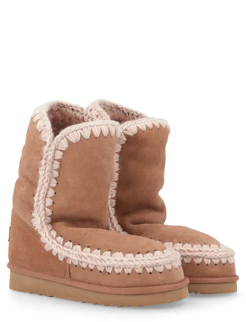 Stivaletto Mou Eskimo 24 in montone double face marrone e rosa