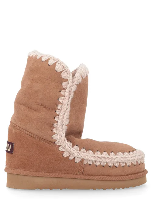Stivaletto Mou Eskimo 24 in montone double face marrone e rosa