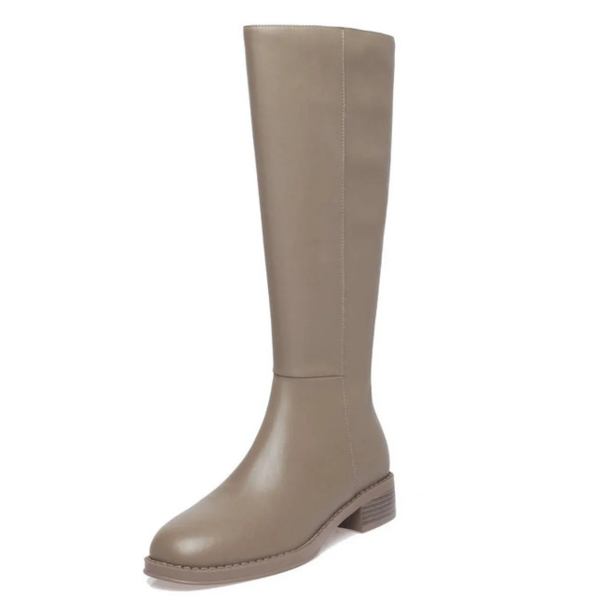 Stivali alti al ginocchio da donna stile punk Stivali da moto casual Scarpe con tacco basso in vera pelle Donna Autunno Inverno