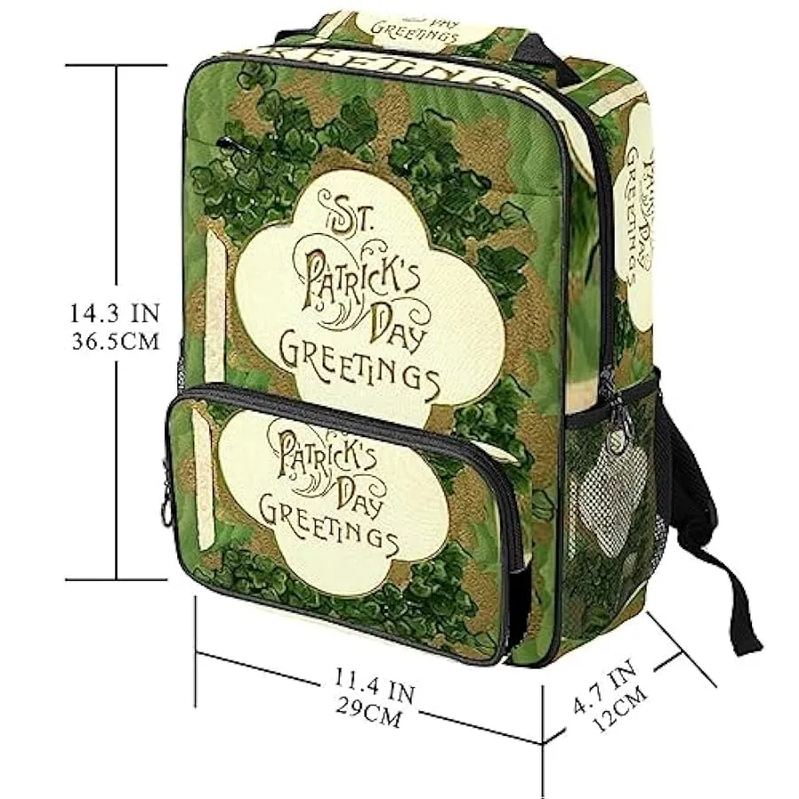 suojapuku Zaino da donna per college,borsa da viaggio zaino classico,felice giorno di stpatricks trifoglio trifoglio fortunato,Z