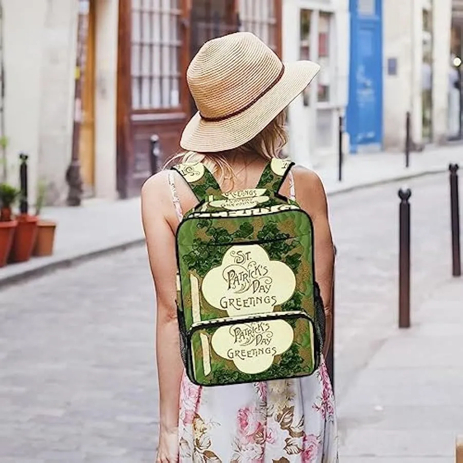 suojapuku Zaino da donna per college,borsa da viaggio zaino classico,felice giorno di stpatricks trifoglio trifoglio fortunato,Z