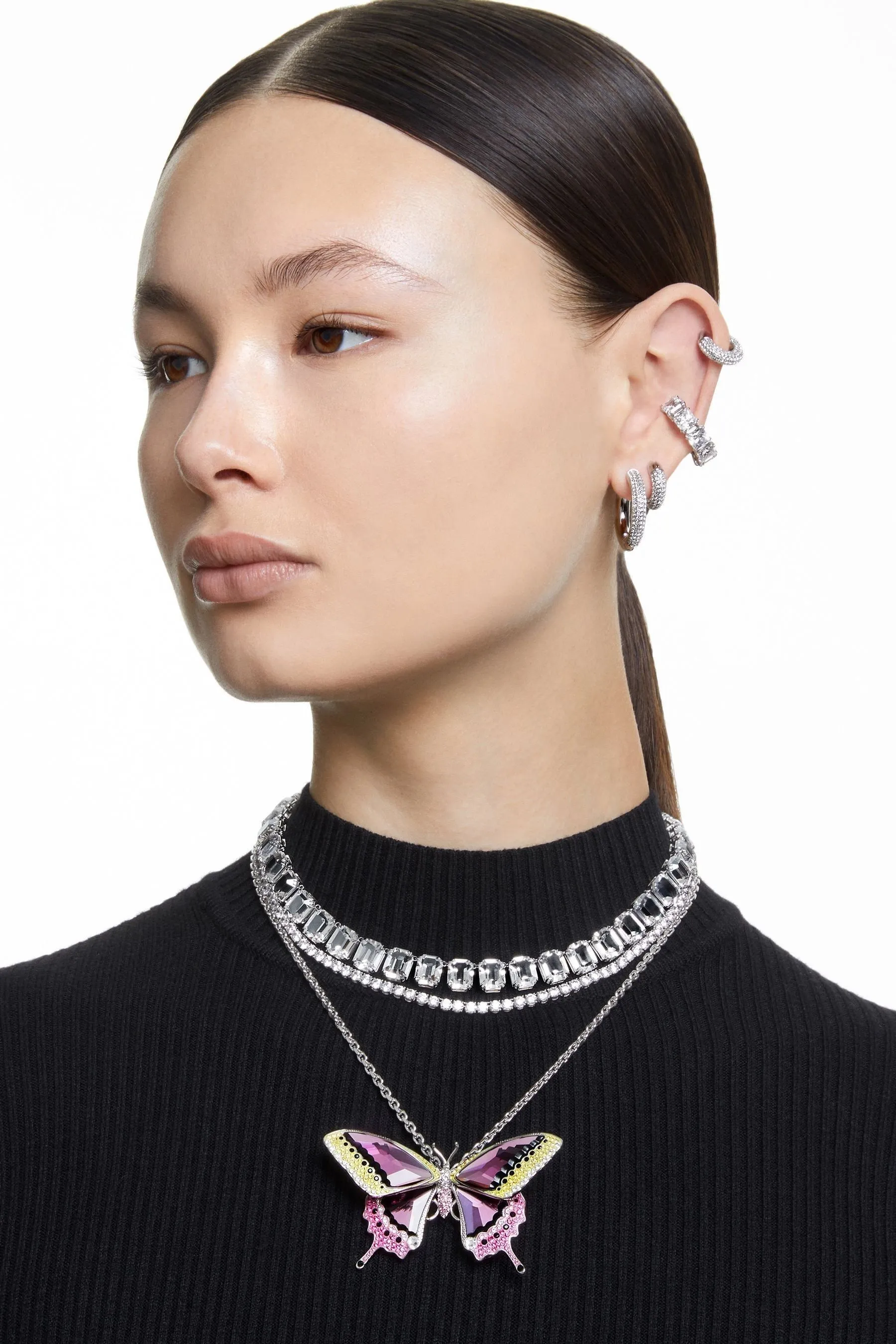 Swarovski - Orecchini a cerchio placcati