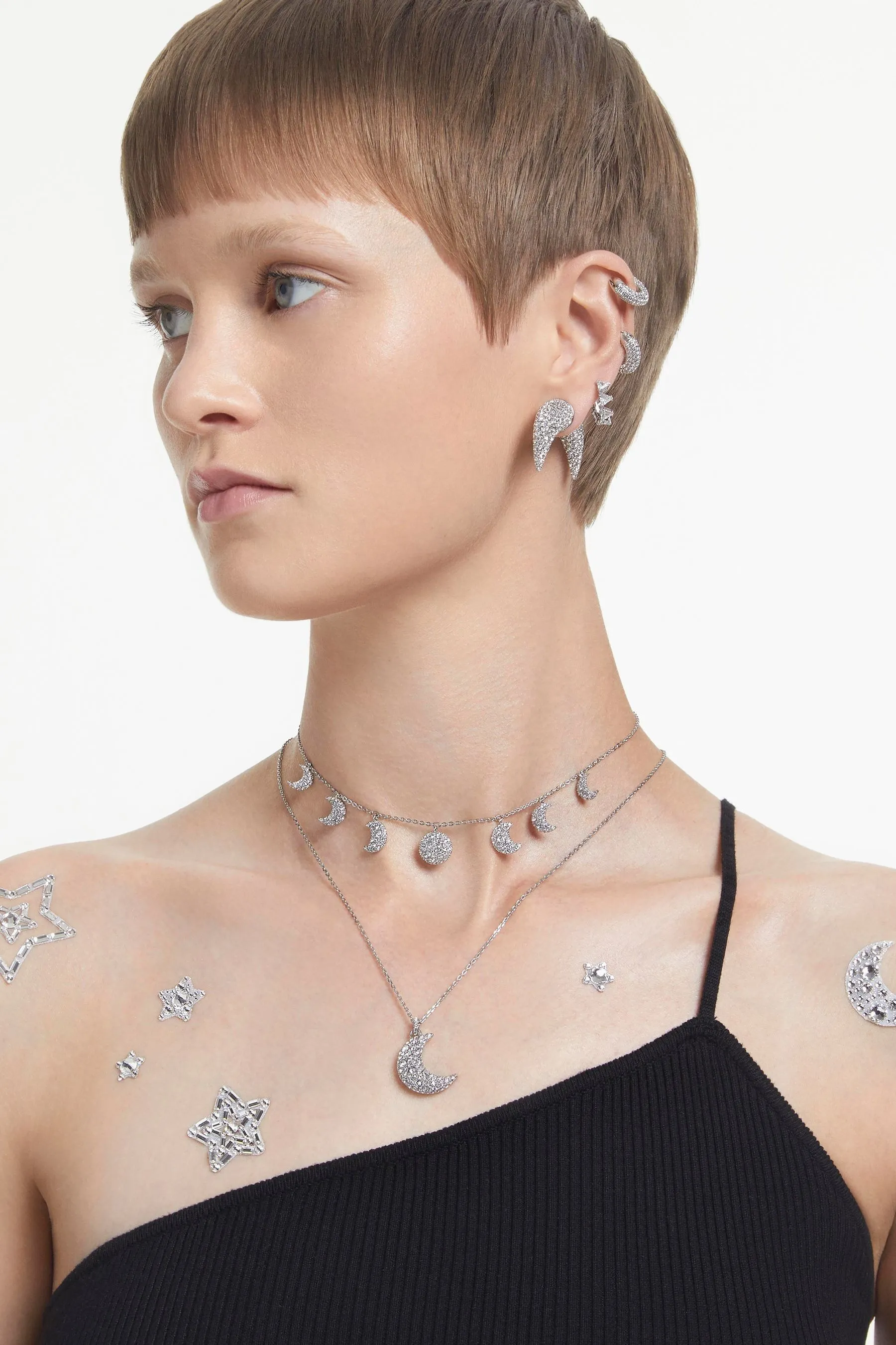 Swarovski - Orecchini a cerchio placcati