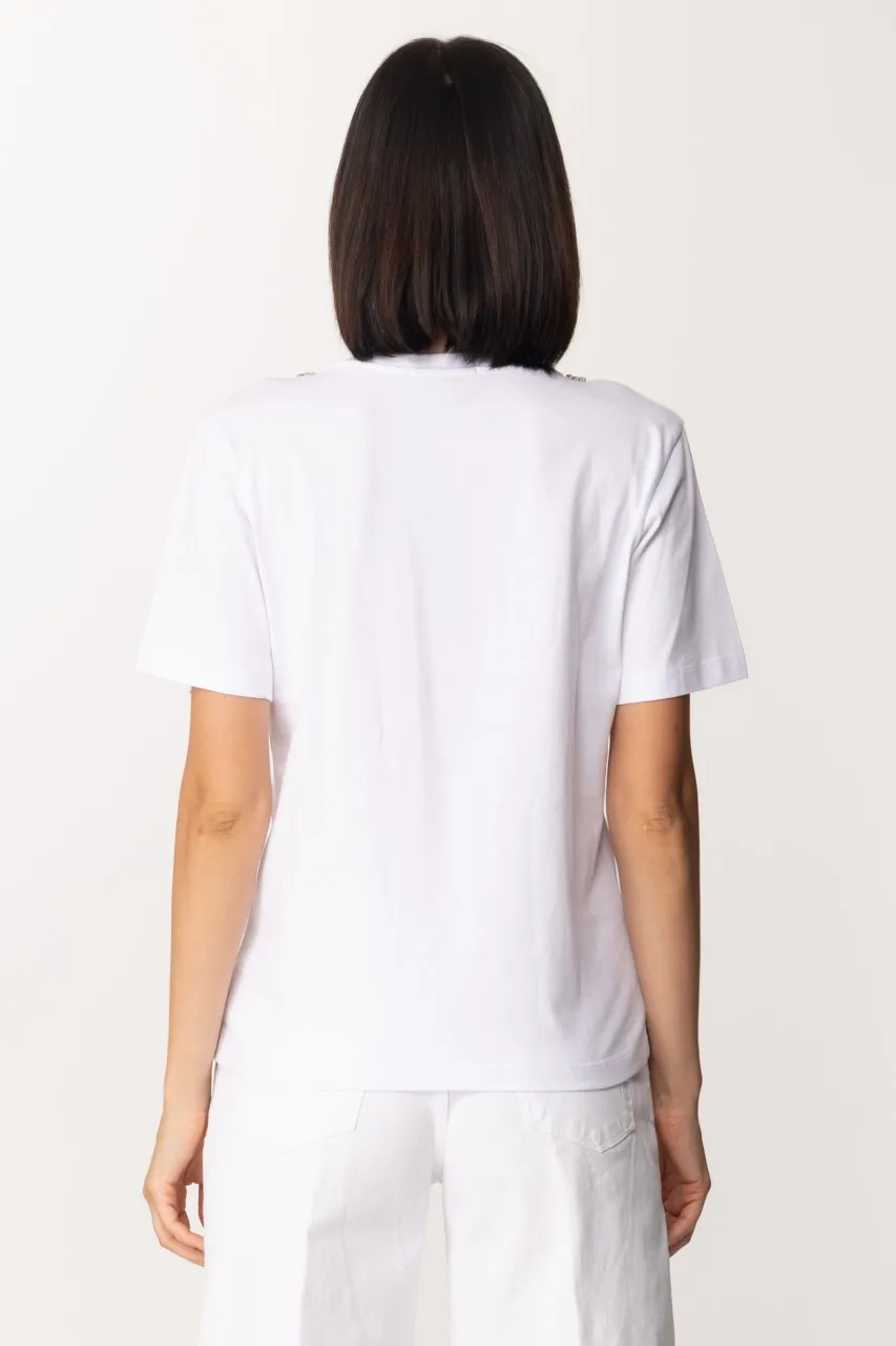 T-shirt con collana in strass Bianco