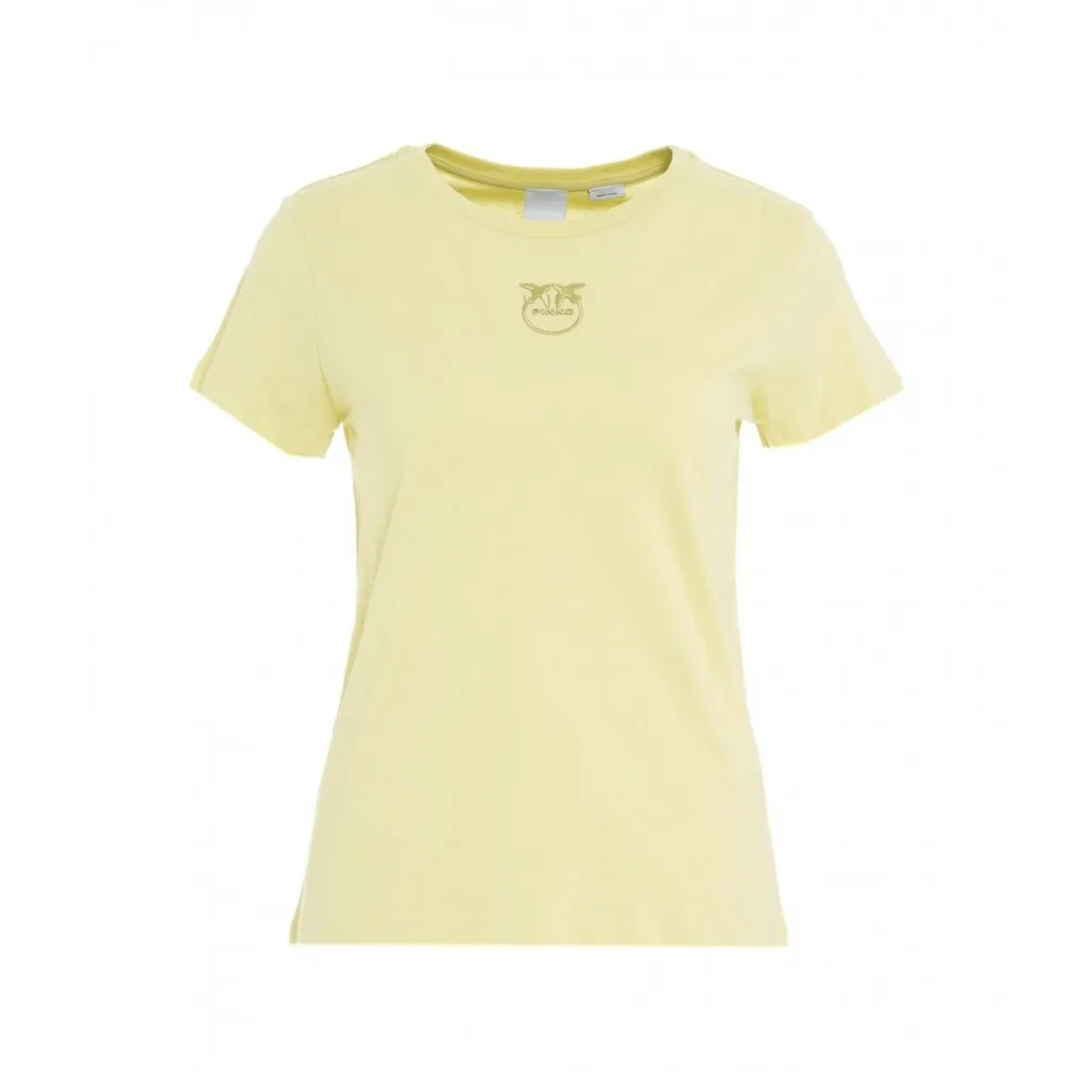 T-shirt con ricamo giallo