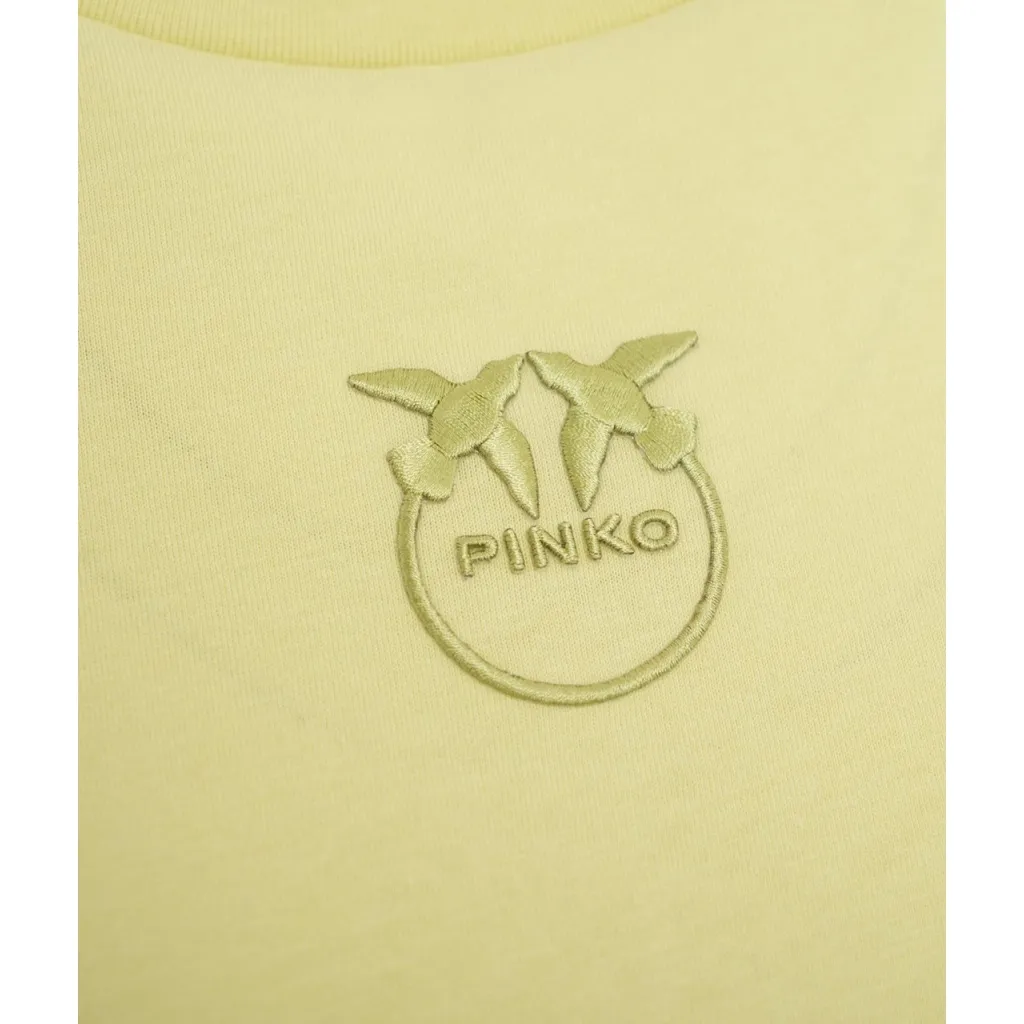 T-shirt con ricamo giallo
