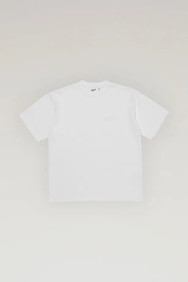 T-shirt in COOLMAX con logo ricamato                                                                                White
