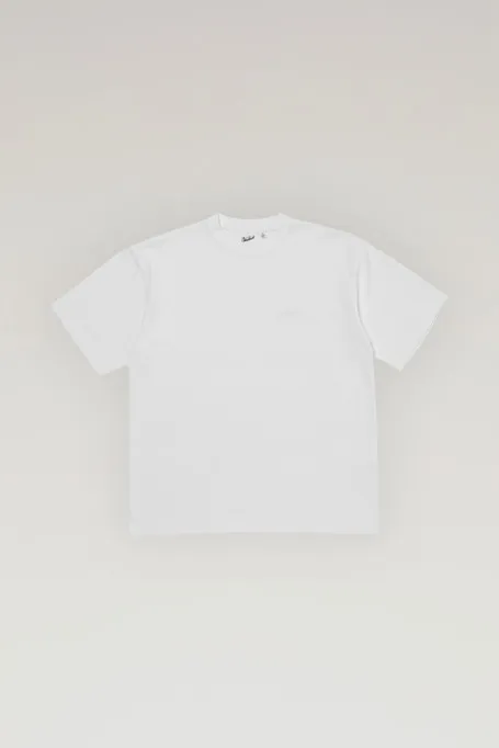 T-shirt in COOLMAX con logo ricamato                                                                                White