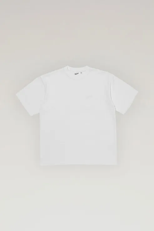 T-shirt in COOLMAX con logo ricamato                                                                                White