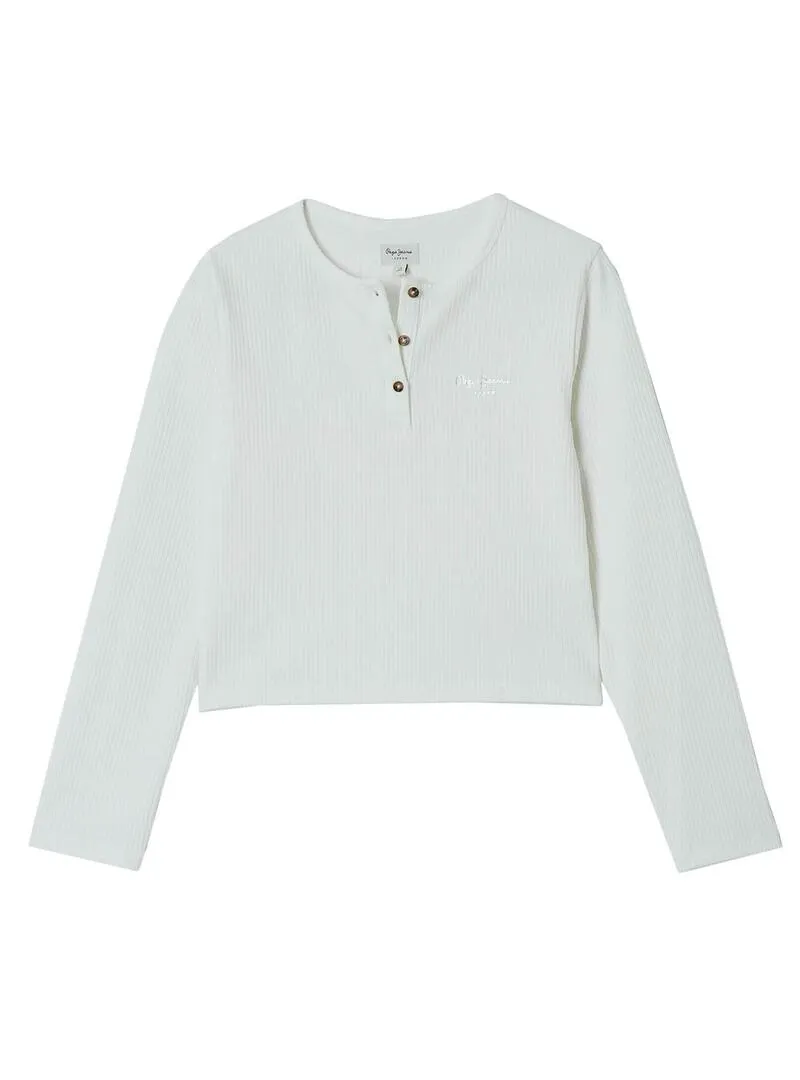 T-Shirt Pepe Jeans Sander Bianco per Bambina
