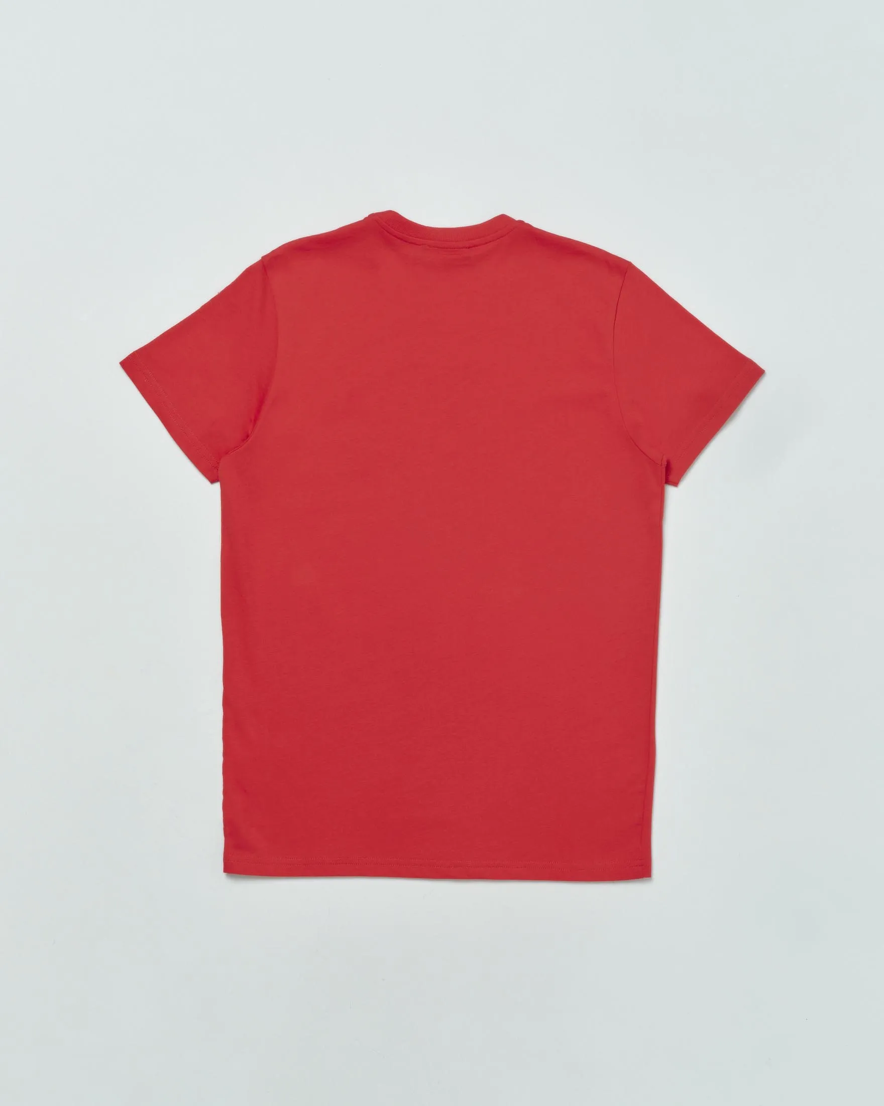 T-shirt rossa mezza manica in cotone con scritta logo nera 12-16 anni