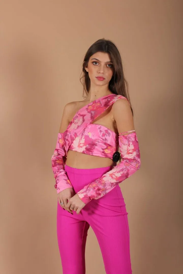 TOP CROP TYE DYE – Fuxia
