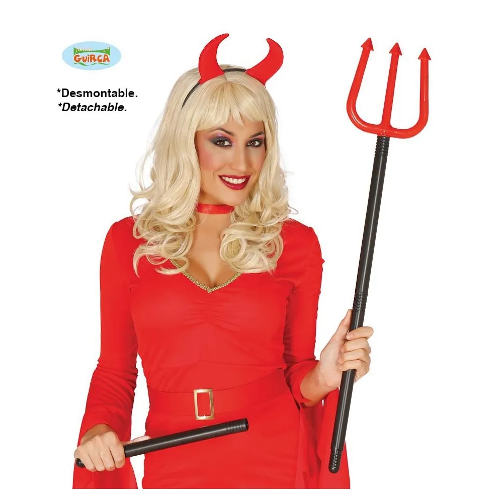 Tridente Forcone Smontabile Accessorio per Halloween 110 cm