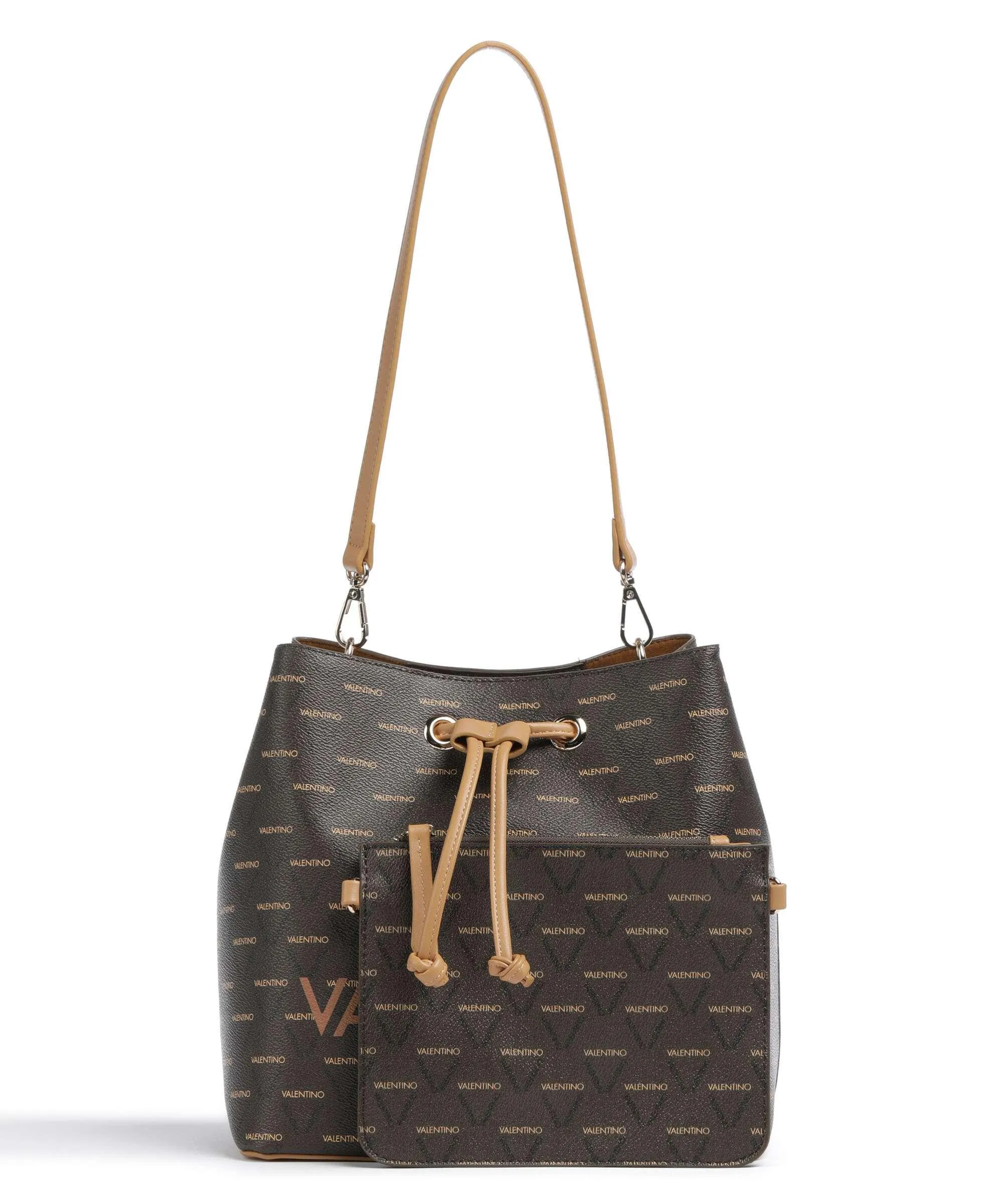  Valentino Bags Liuto Borsa a secchiello pelle sintetica marrone scuro  