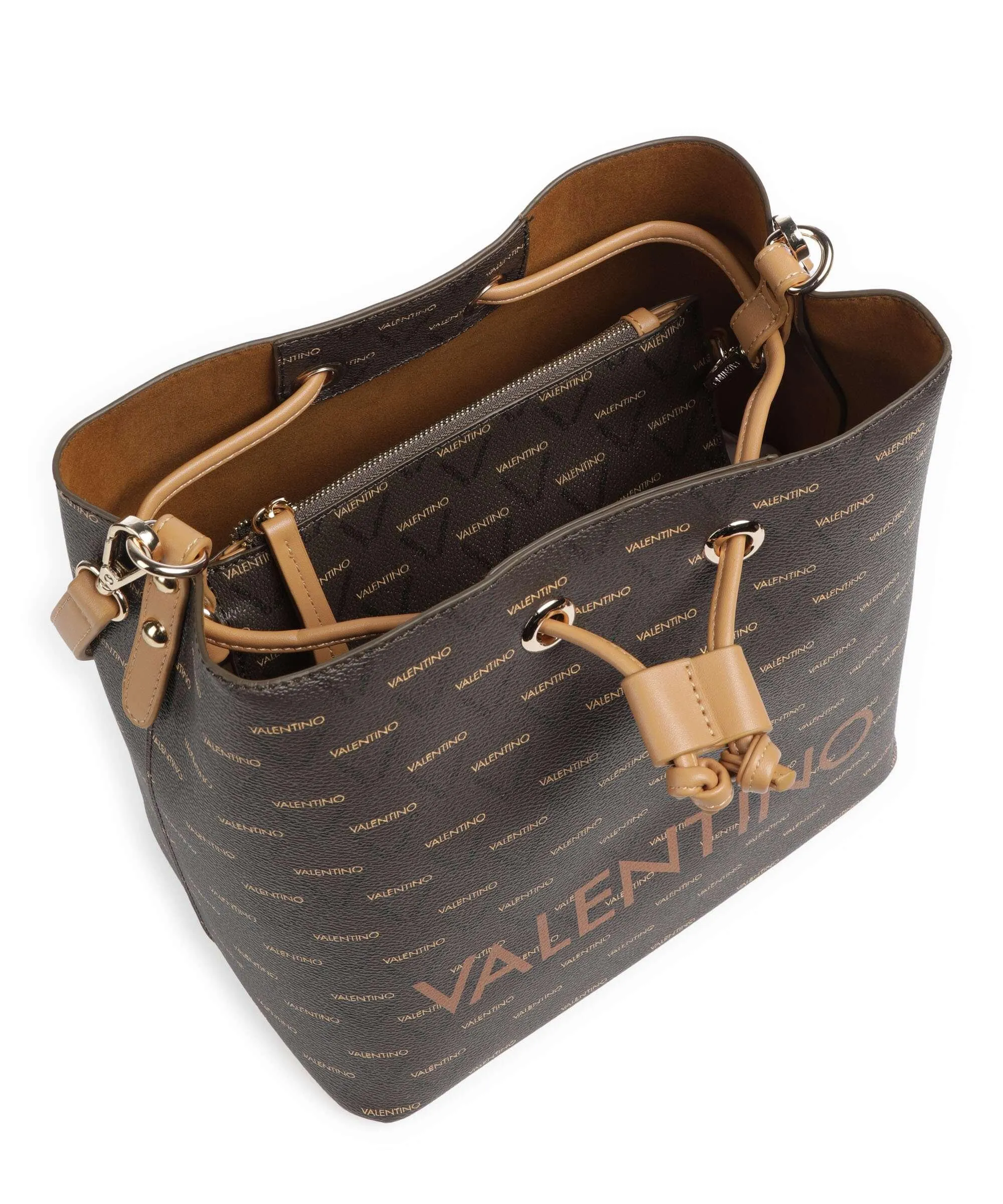  Valentino Bags Liuto Borsa a secchiello pelle sintetica marrone scuro  