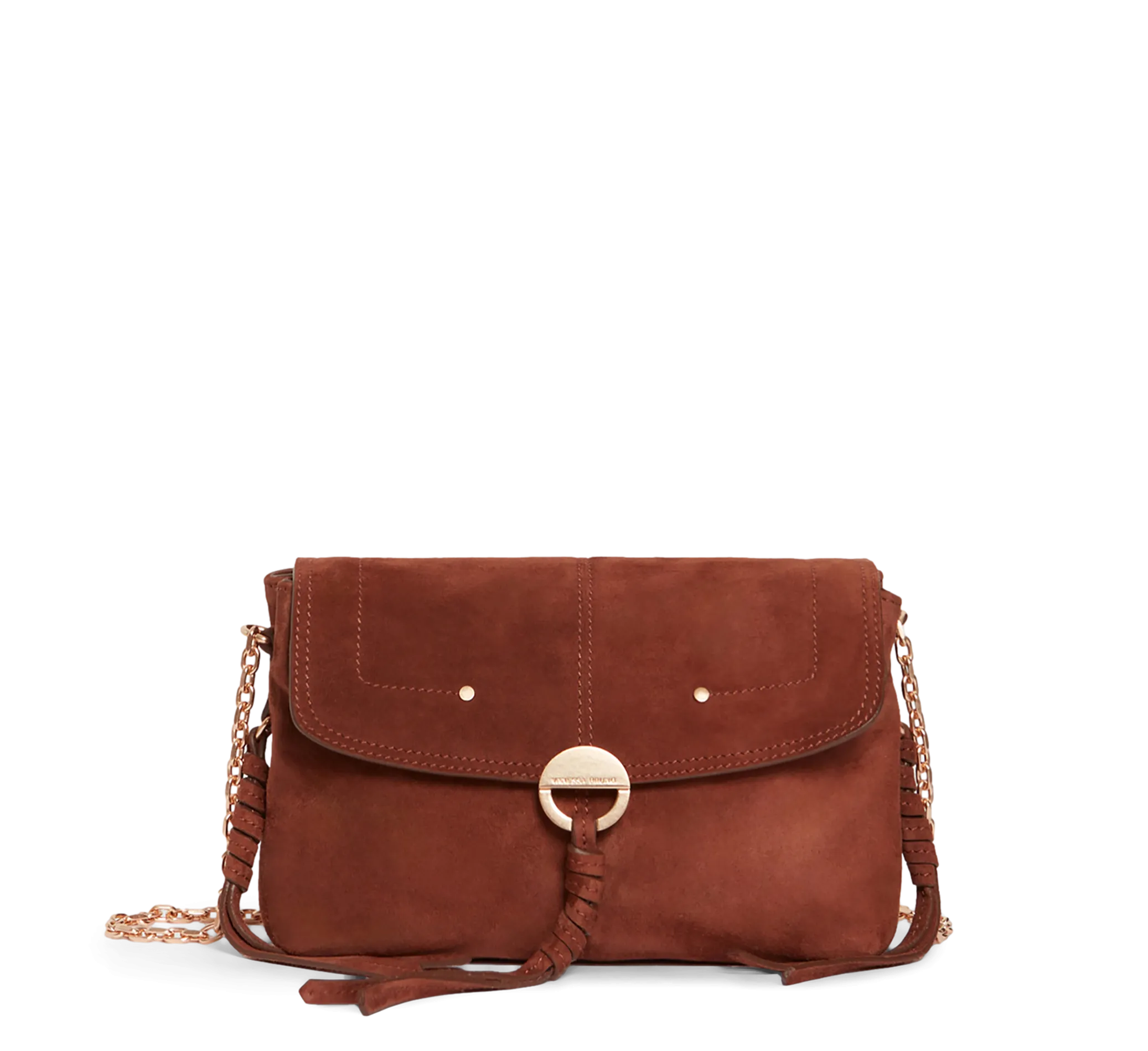  VANESSA BRUNO   CLUTCH - Borsa a spalla in pelle scamosciata | Marrone