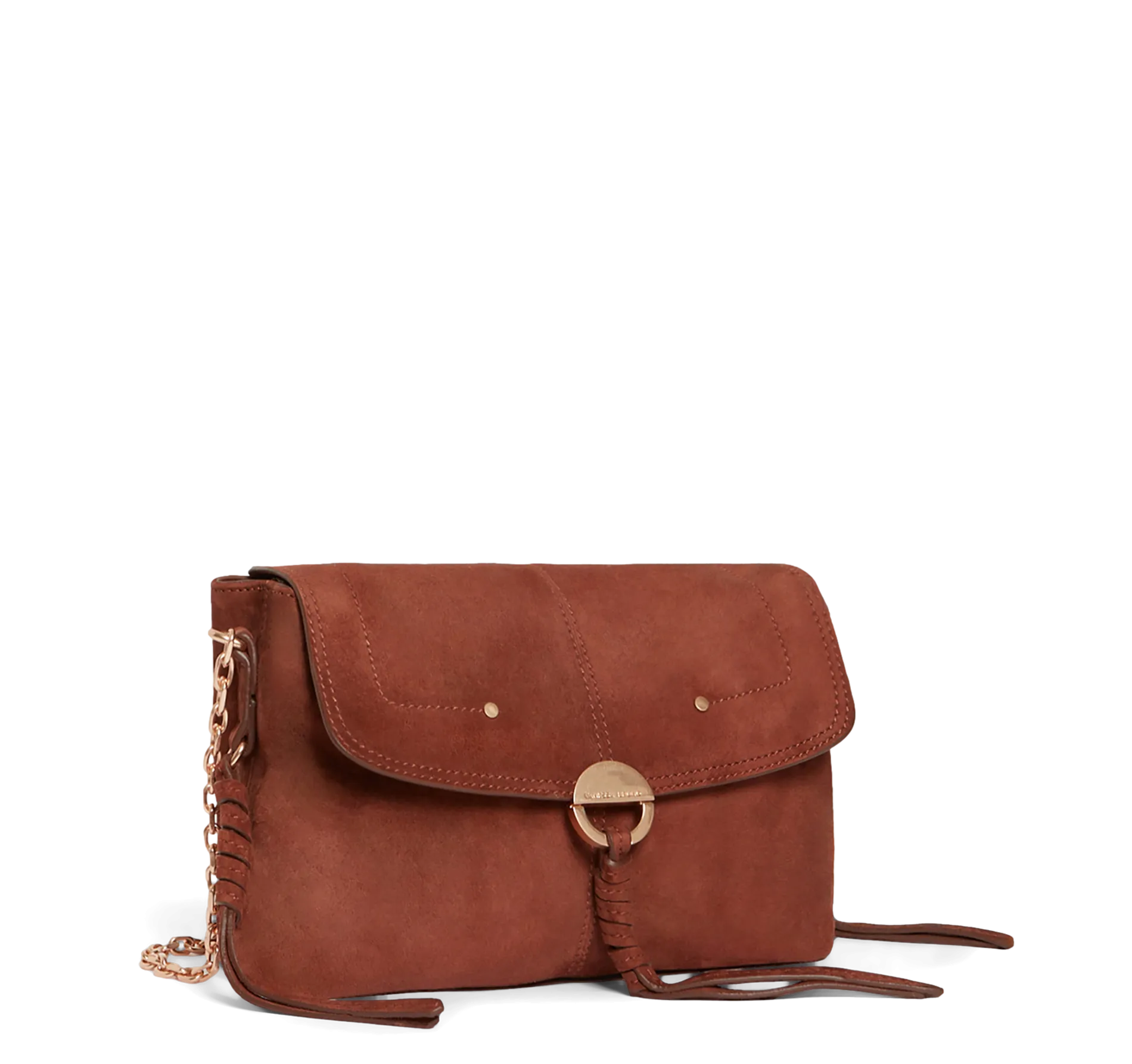  VANESSA BRUNO   CLUTCH - Borsa a spalla in pelle scamosciata | Marrone