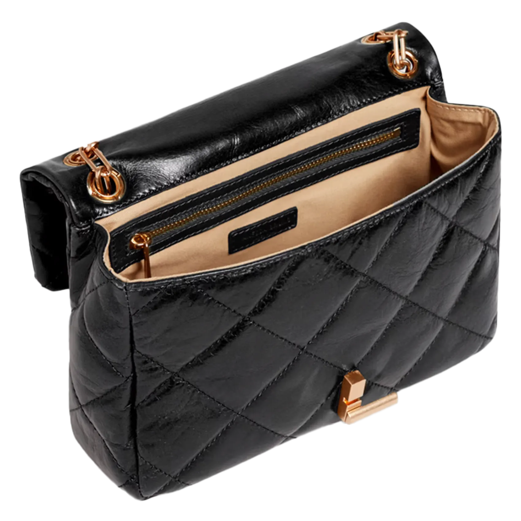  VANESSA BRUNO   GRAND MOON - Borsa a bandoliera in pelle | Nero