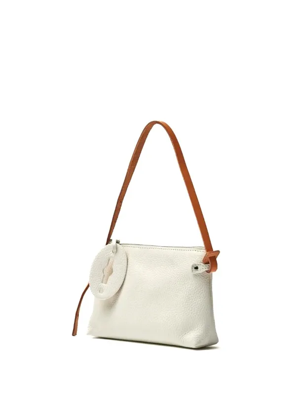 White Tuka Daily clutch bag in leather
