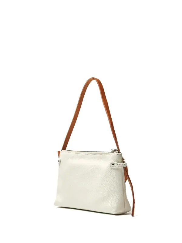 White Tuka Daily clutch bag in leather